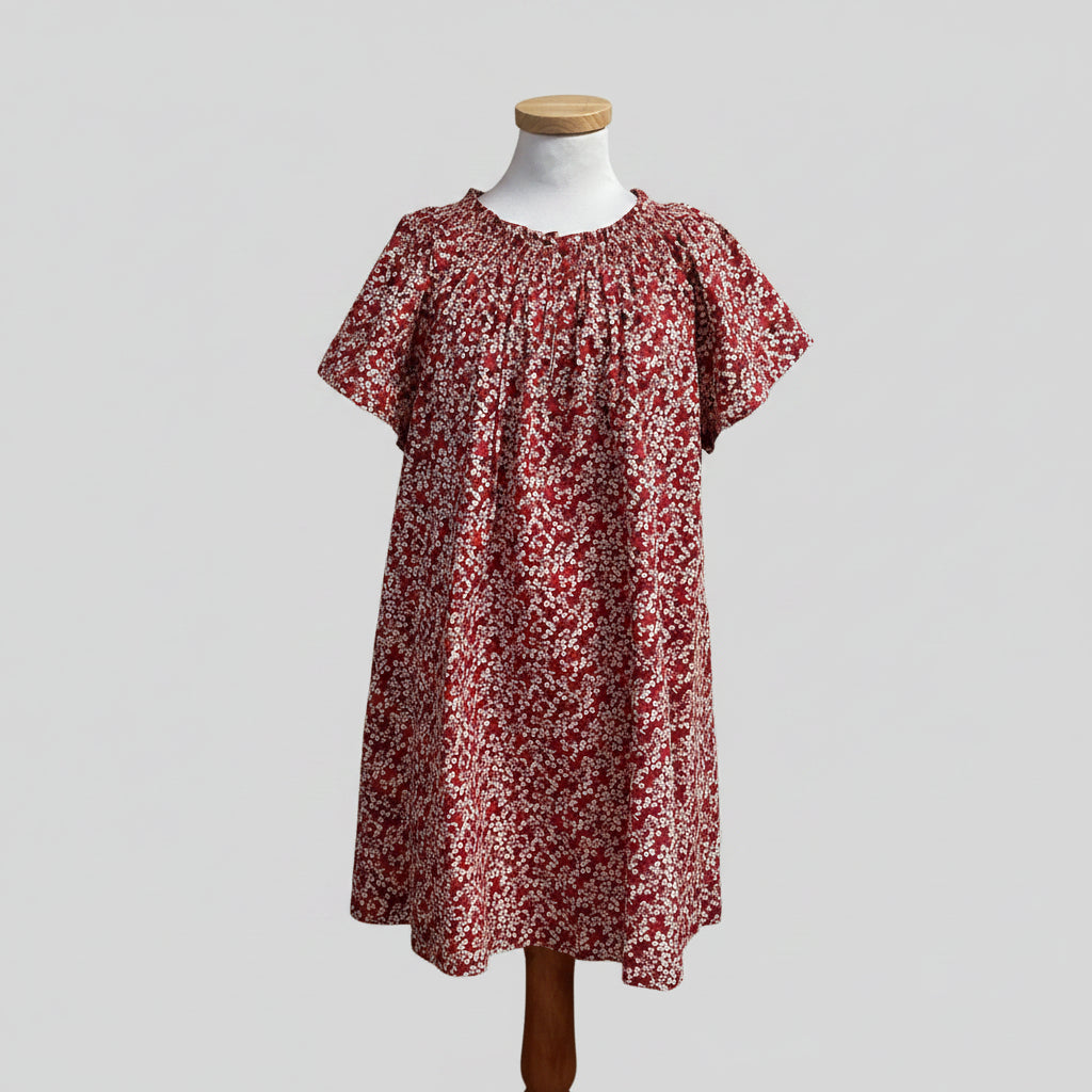 Apiece Apart red floral Deia dress, size XS