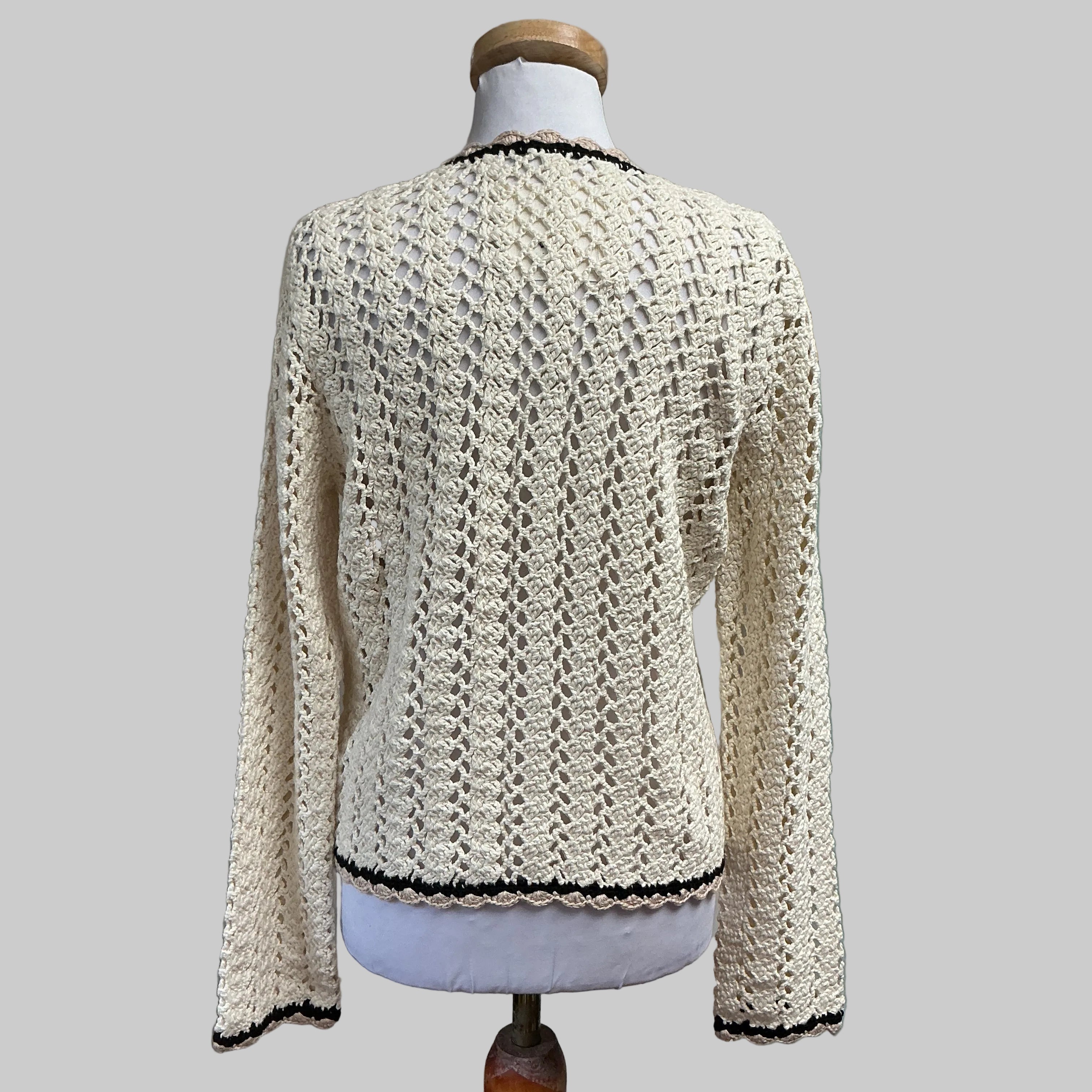 Alex Mill cream crochet Ella cardigan, size S