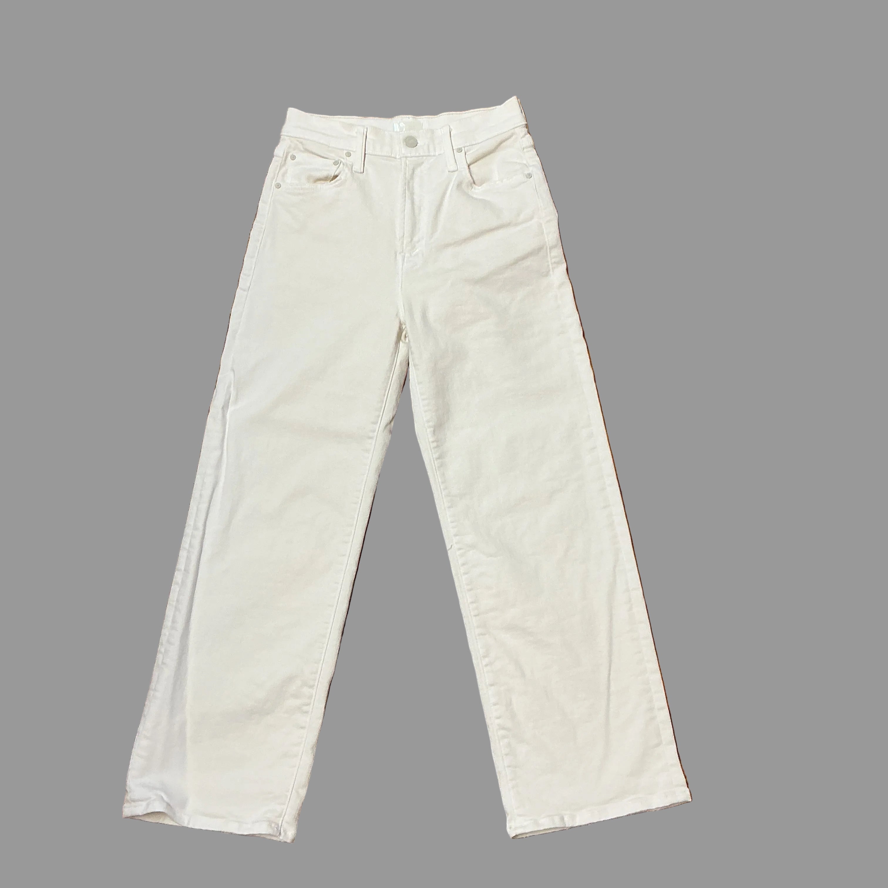Mother ivory Lil Rambler Zip Ankle pant, Size 25, US Size 0