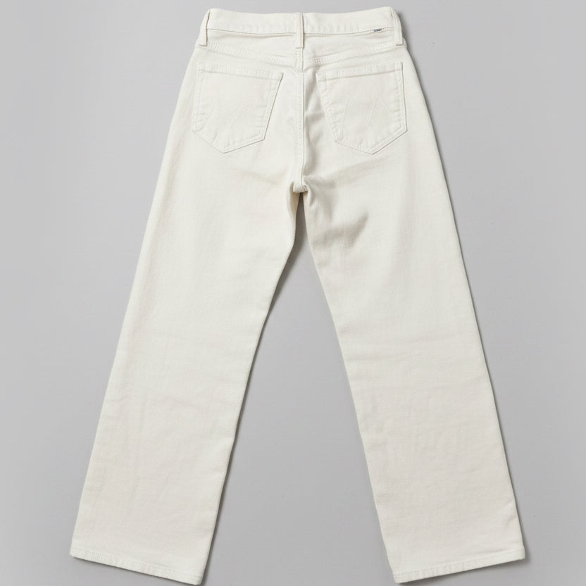 Mother ivory Lil Rambler Zip Ankle pant, Size 25, US Size 0
