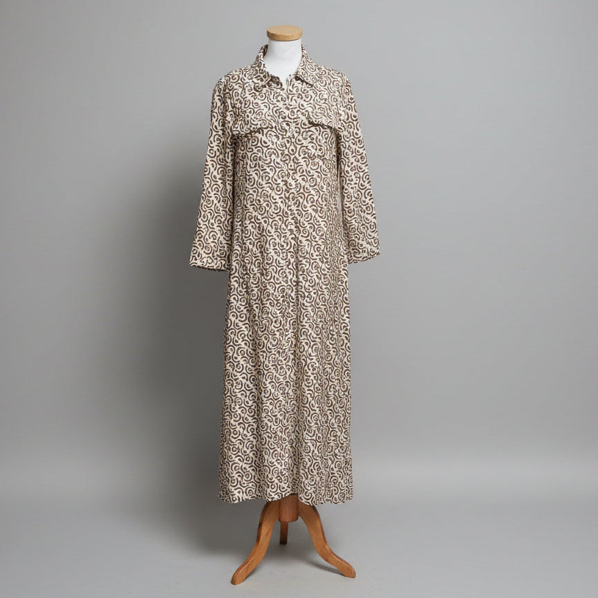 J. McLaughlin tan/brown Catalina maxi dress, Size L