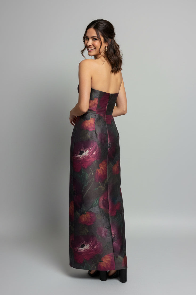 Kay Unger dark plum floral dress, size 6, NEW WITH TAGS!