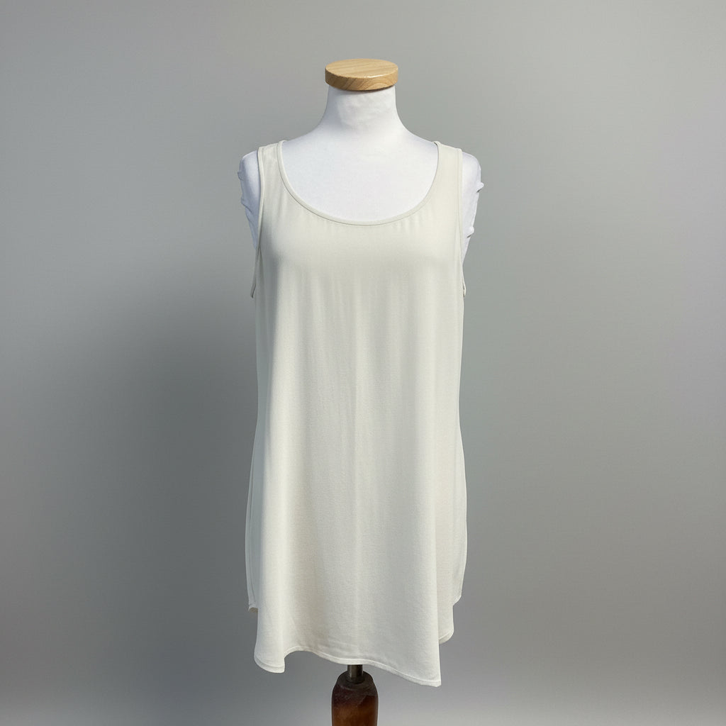 Eileen Fisher ivory silk tank, size M