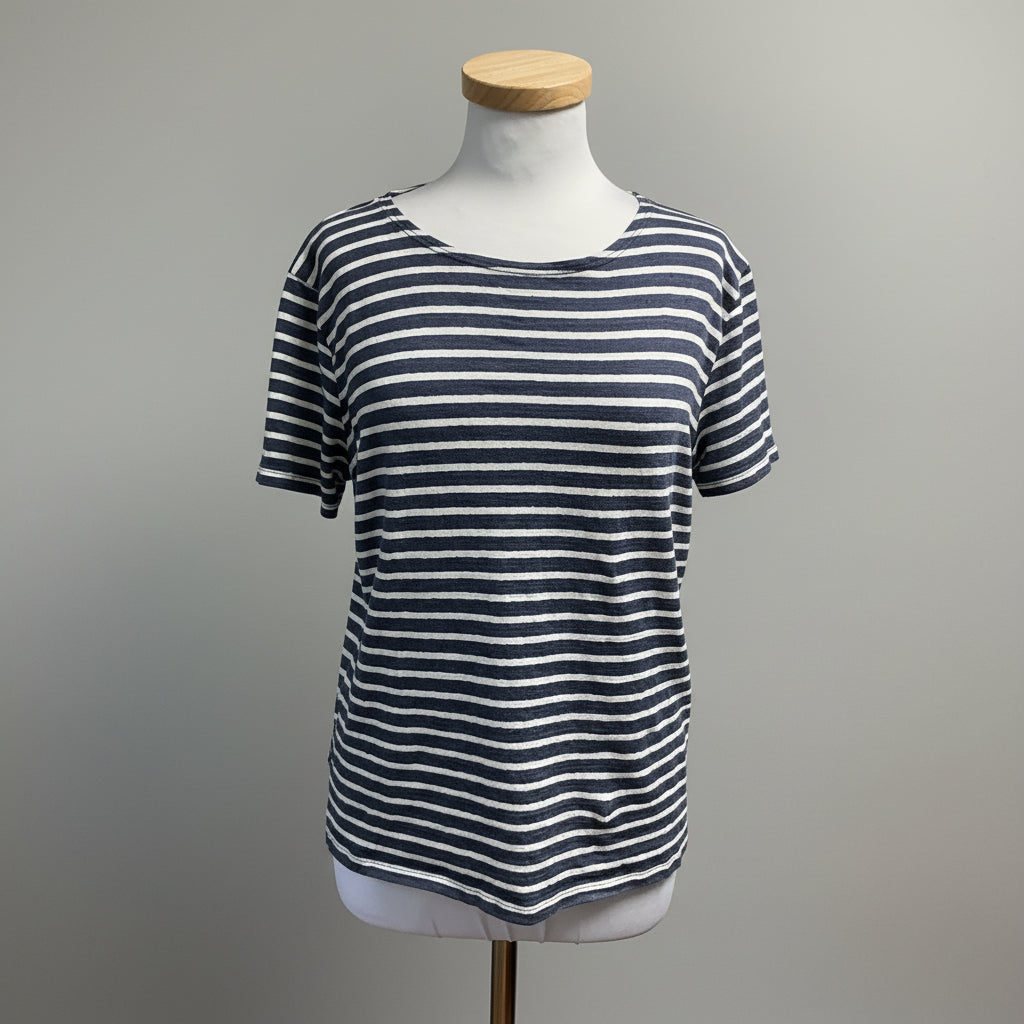 Saint James x Jenni Kayne blue stripe linen tee, size M