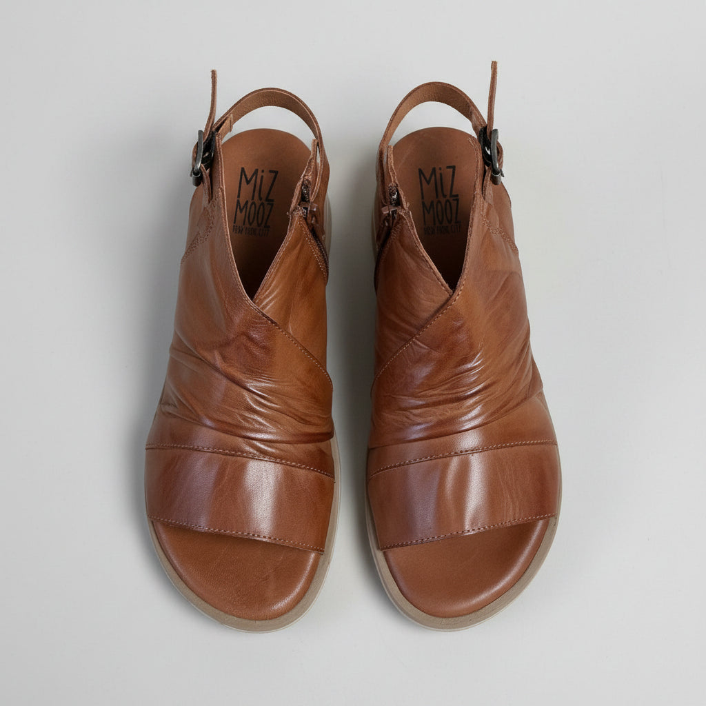 Miz Mooz cognac Conor sandals, size 8, NEW IN BOX!
