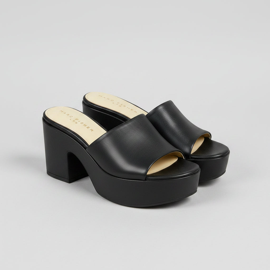 Marc Fisher black platform Forina sandals, size 8, BRAND NEW!