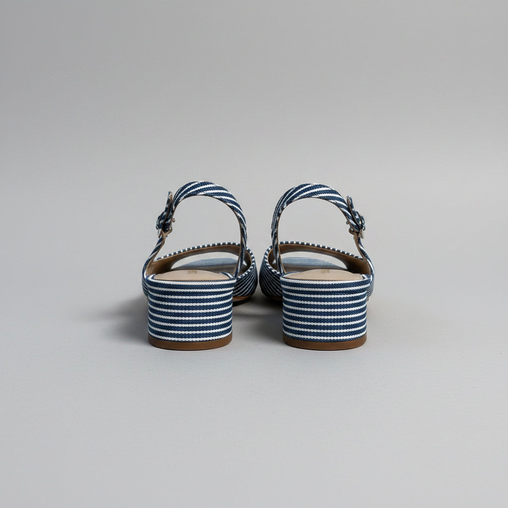 Veronica Beard denim/white striped flats, size 6.5, BRAND NEW!