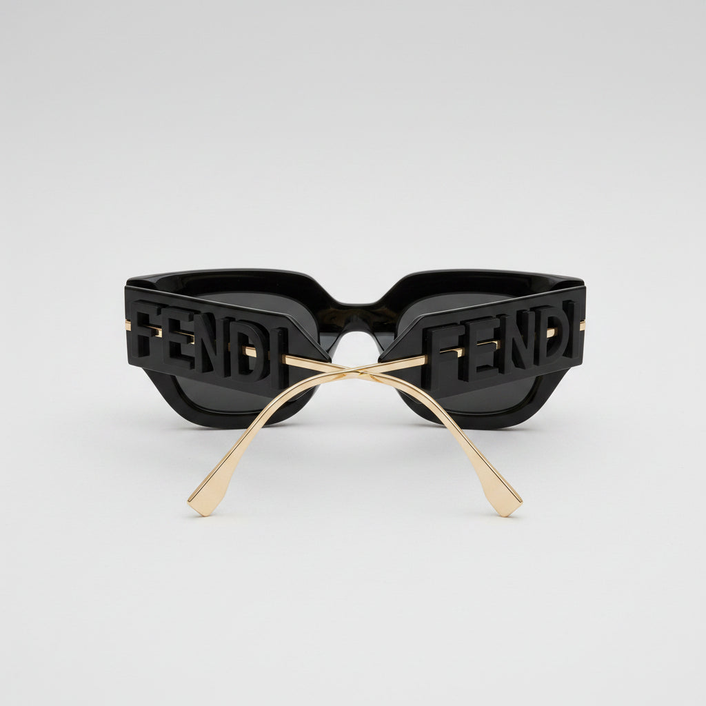 FENDI black and gold Fendigraphy 400971 sunglasses, NEW IN BOX!