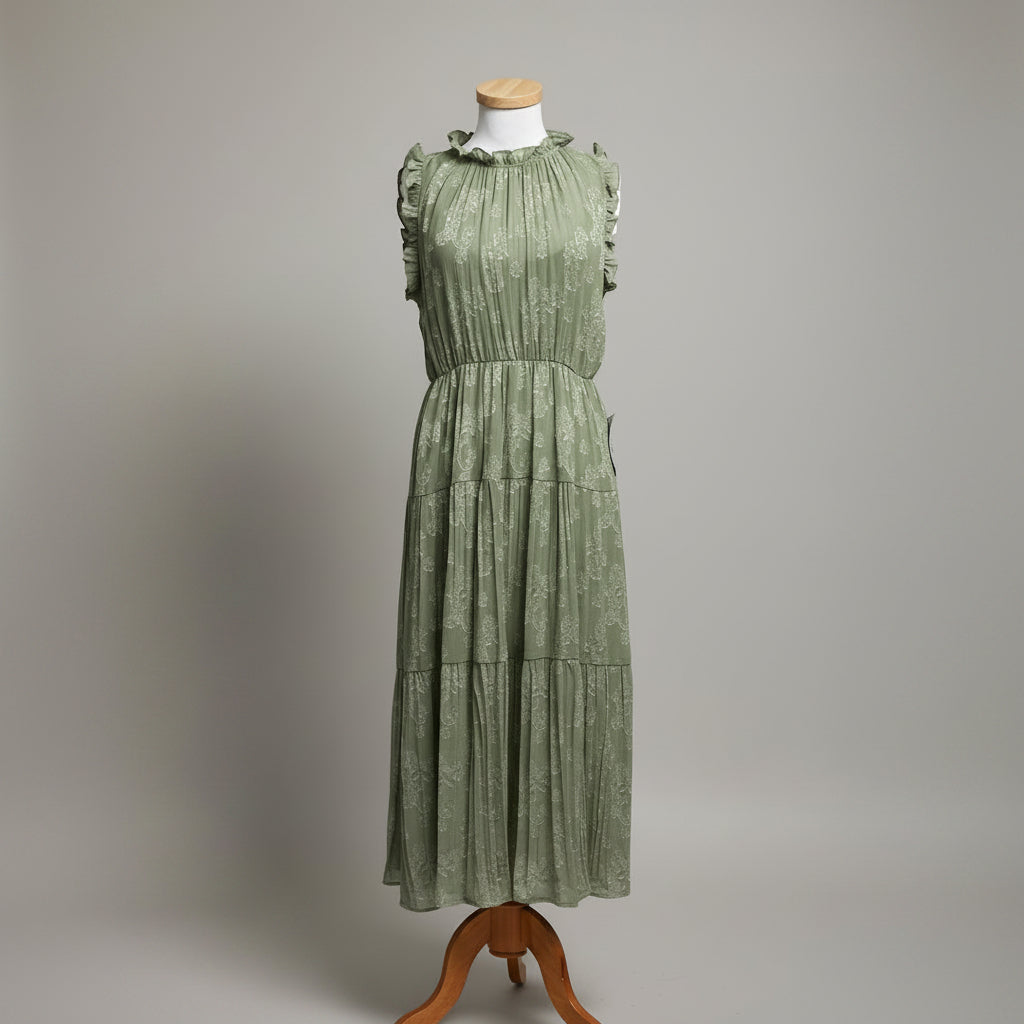 Socialite sage green floral damask dress, size M, NEW WITH TAGS!