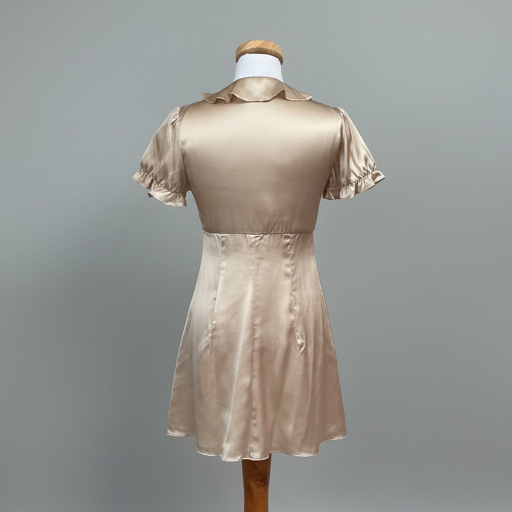 Amanda Uprichard champagne silk satin mini-dress, size XS, NEW WITHOUT TAGS!
