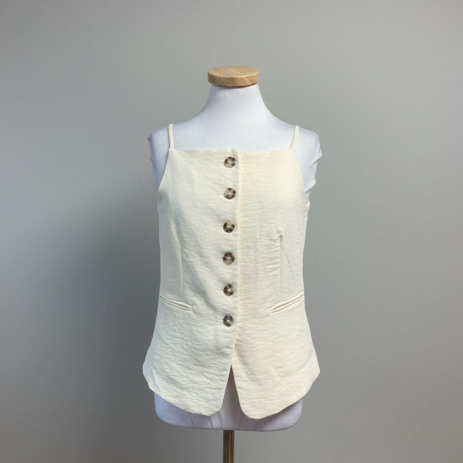 Christian Lacroix ivory sleeveless blouse, size 6, NEW WITH TAGS!
