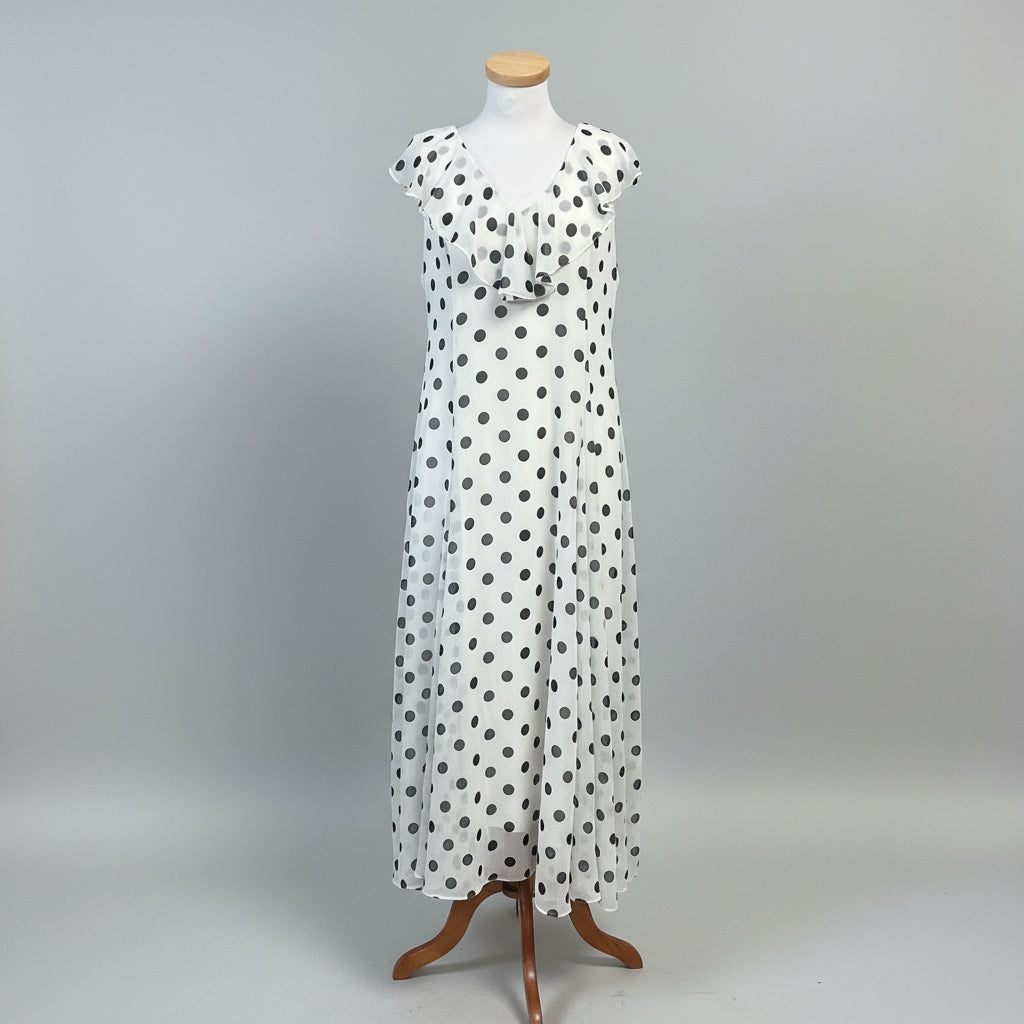 WAYF white and black polka dot maxi dress, size XL, NEW WITH TAGS!
