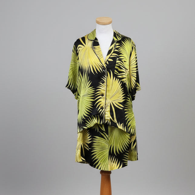 De La Vali black, green, and yellow tropical Kid shorts set, size 10/12, LIKE NEW!