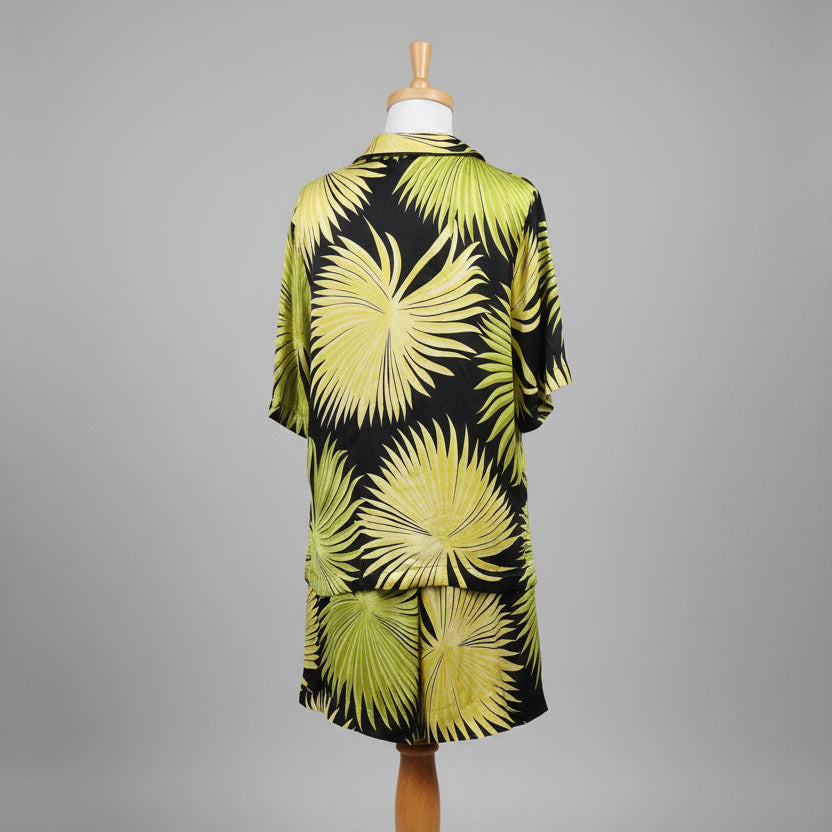 De La Vali black, green, and yellow tropical Kid shorts set, size 10/12, LIKE NEW!