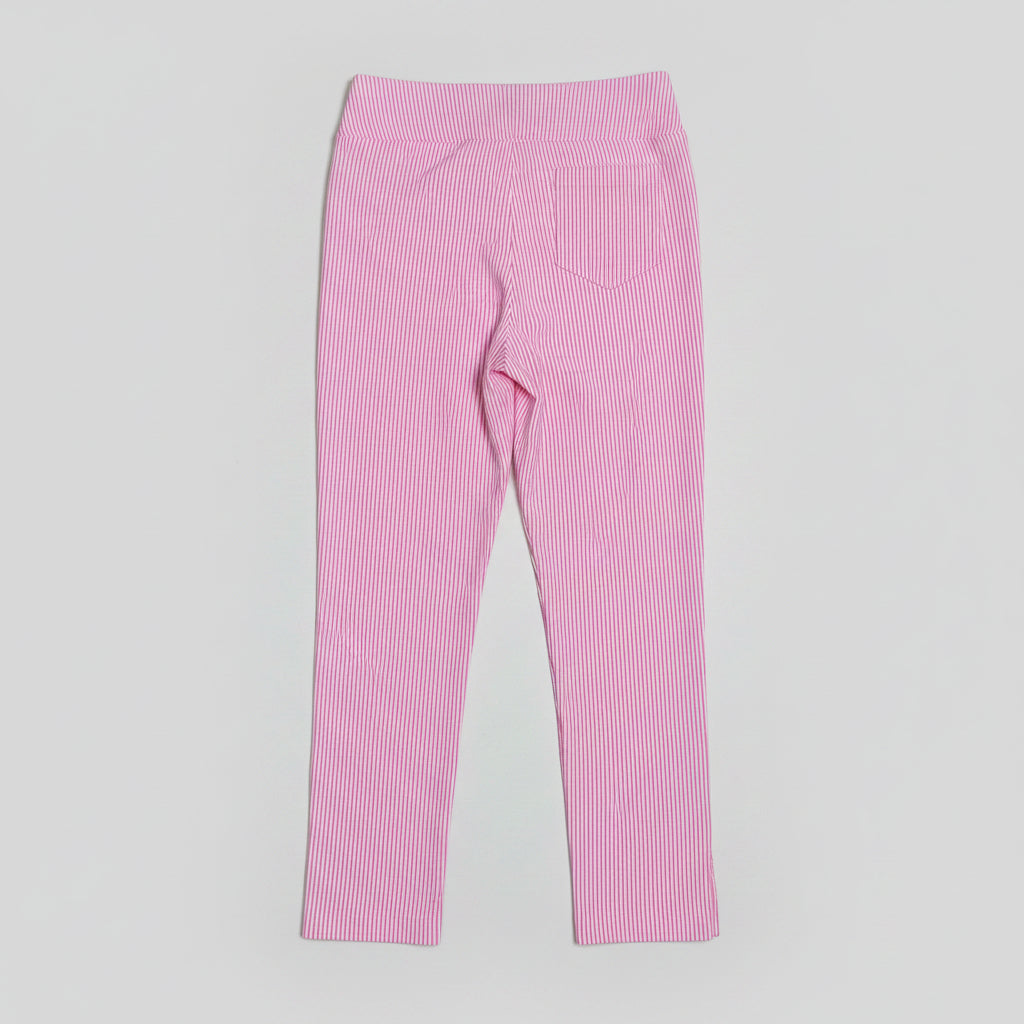 Lilly Pulitzer hot pink seersucker Luxletic pants, size 6