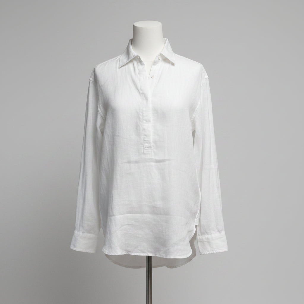 J. McLaughlin white linen long sleeve blouse, Size S