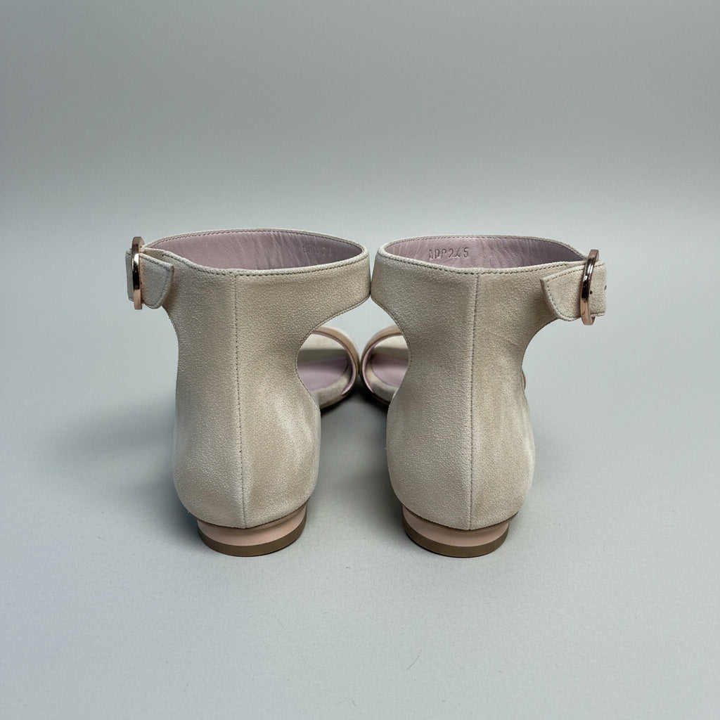 Taryn Rose blush gold & tan suede sandals, size 6, BRAND NEW!