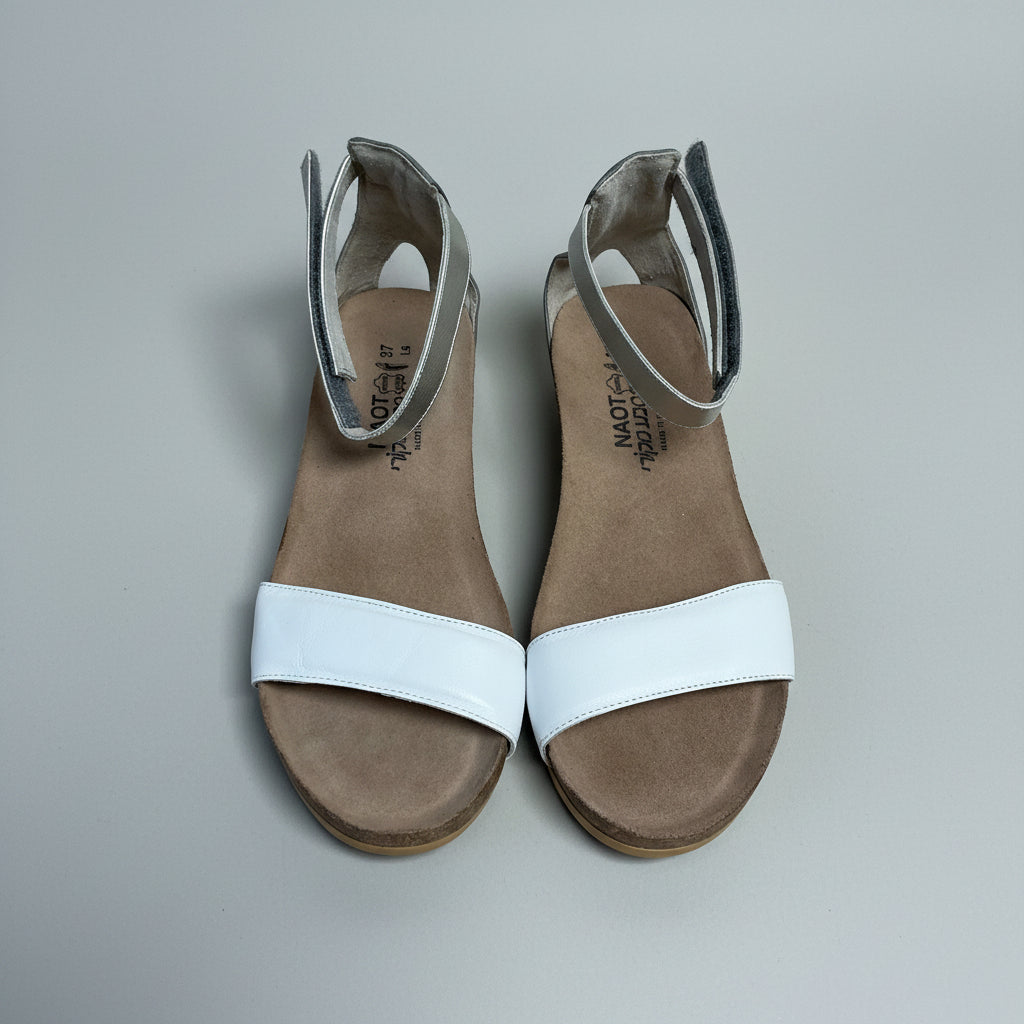 Naot white & silver Pixie sandals, size 6, LIKE NEW!