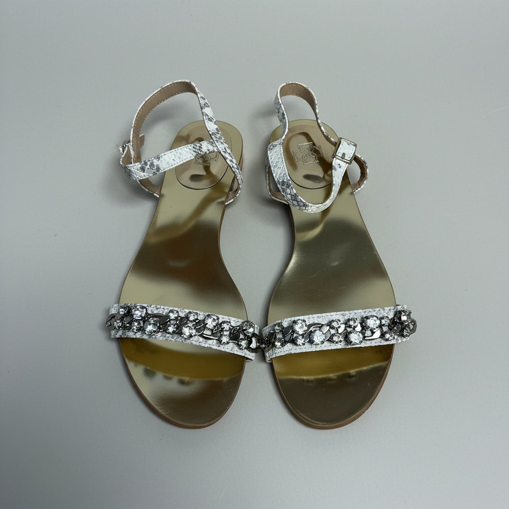 Ann Taylor gold & lizard with rhinestones Tamsin sandals, size 6, BRAND NEW!
