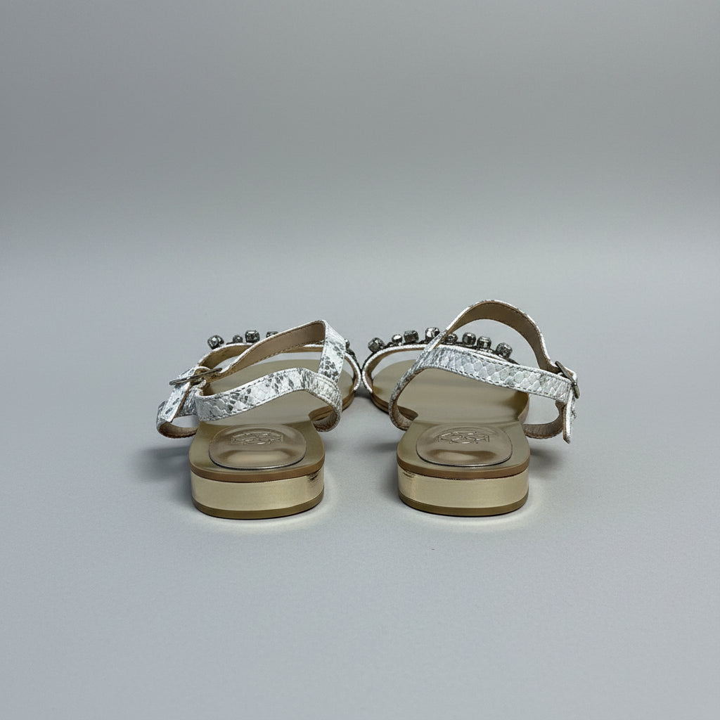 Ann Taylor gold & lizard with rhinestones Tamsin sandals, size 6, BRAND NEW!