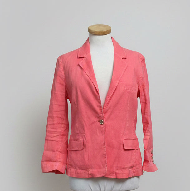 120% Lino peach linen and cotton blend jacket, size M