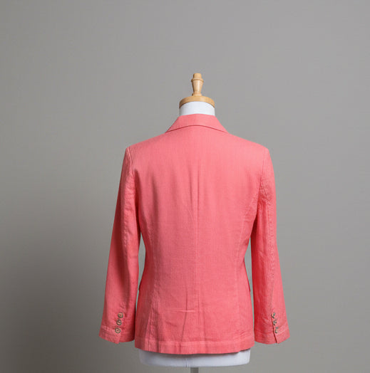120% Lino peach linen and cotton blend jacket, size M