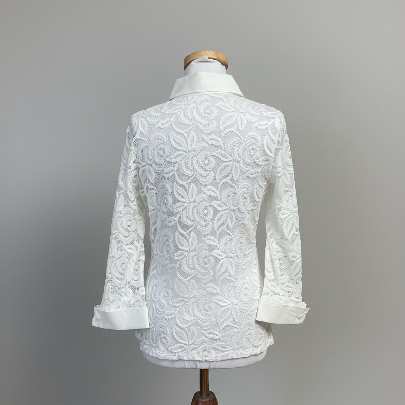 Anne Fontaine white lace blouse, size 10