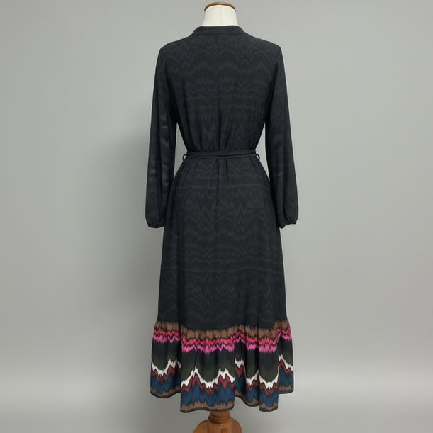 Villagallo black/multi-color hem Luna dress, Size XS, NEW WITH TAGS!