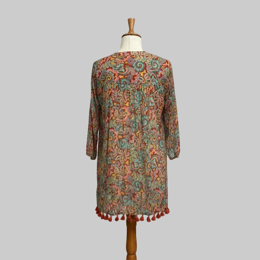 Roller Rabbit rust, aqua, and pink paisley coverup, size M, NEW WITH TAGS!