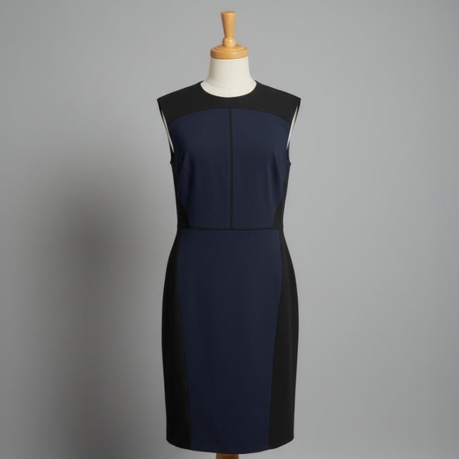 Elie Tahari navy/black sleeveless dress, Size 8