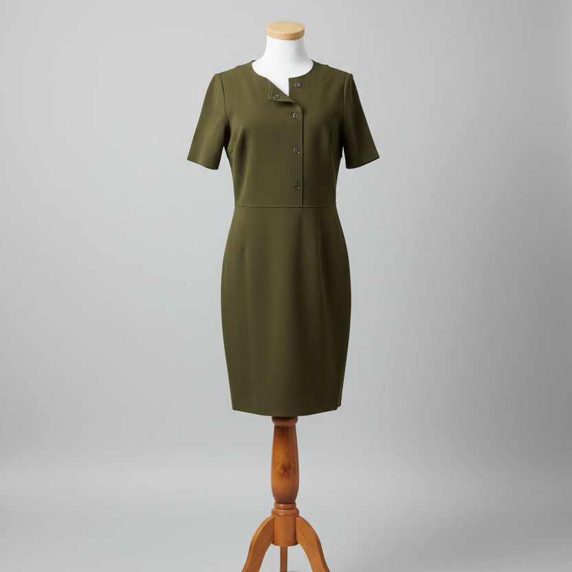 Elie Tahari olive short sleeve dress, Size 8, NEW WITH TAGS!