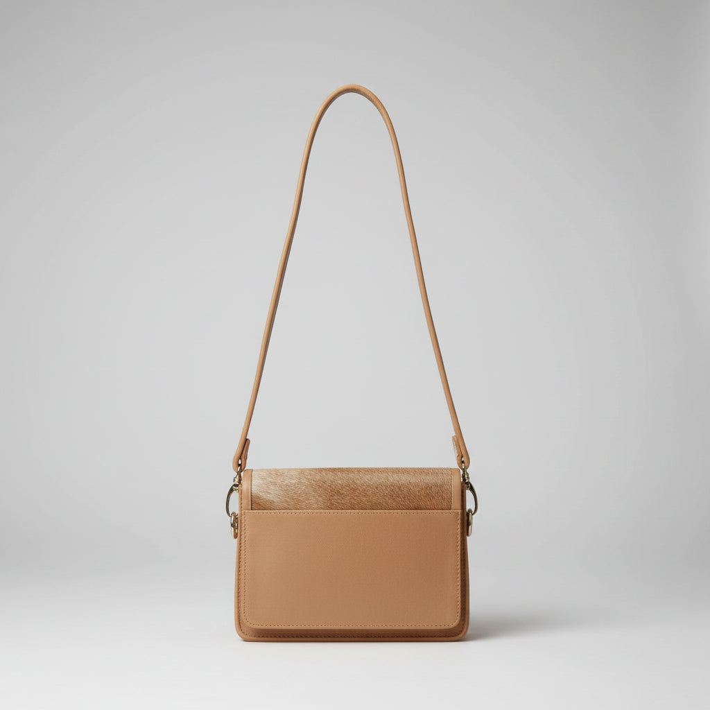 Saudara tan pony fur and leather crossbody bag, LIKE NEW!