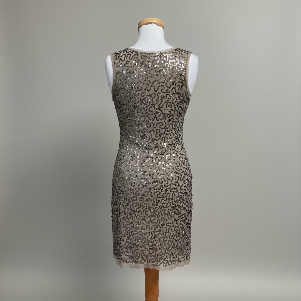 Max Studio mocha short sequin dress, size S