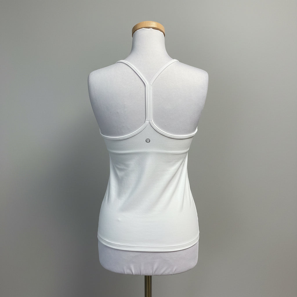 Lululemon white Power Y tank, size M