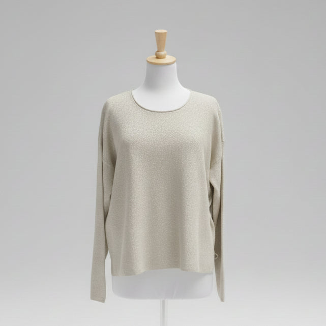 Eileen Fisher tan organic linen & cotton sweater, size XS