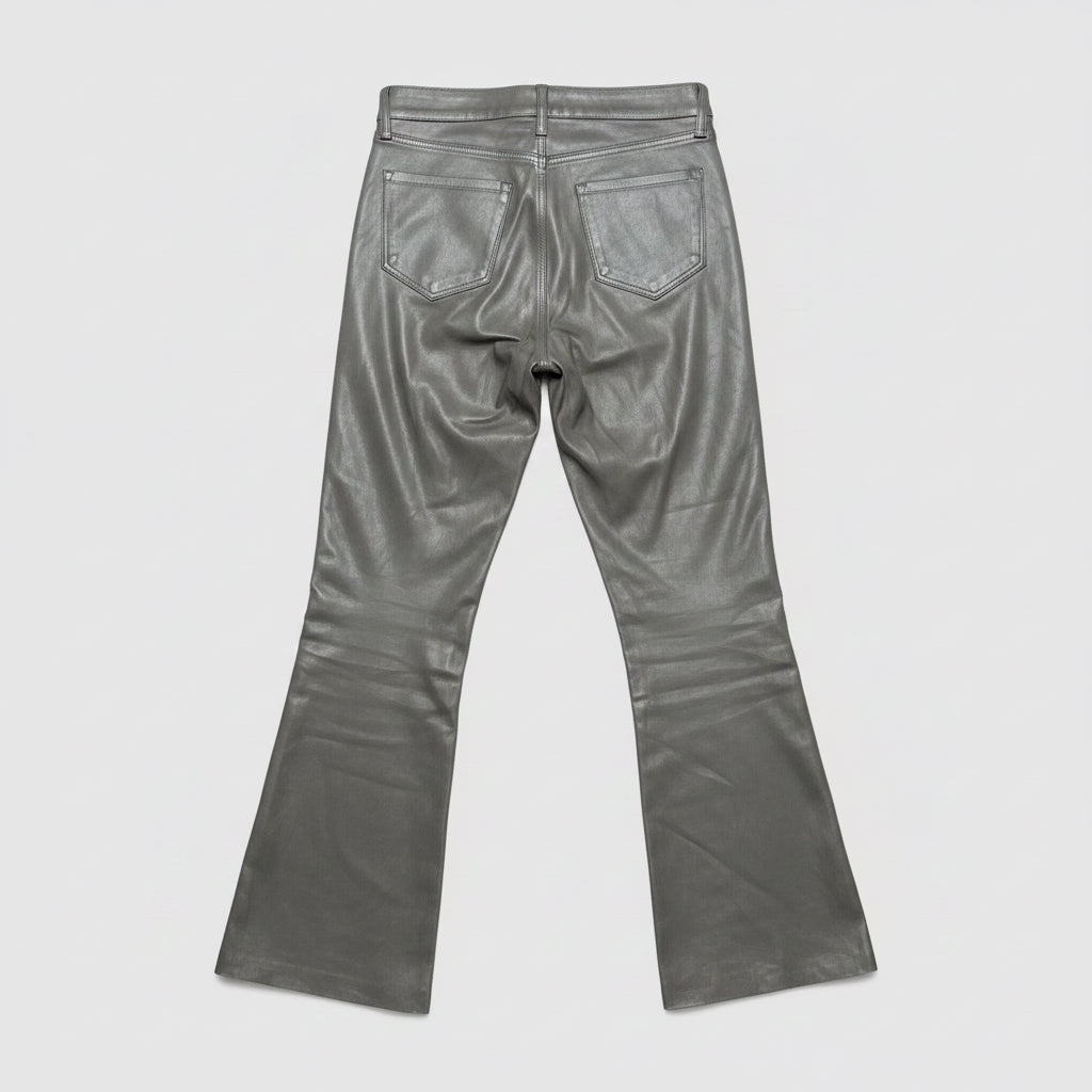 L'Agence taupe Kendra Coated Cropped Flare Jeans, size 26