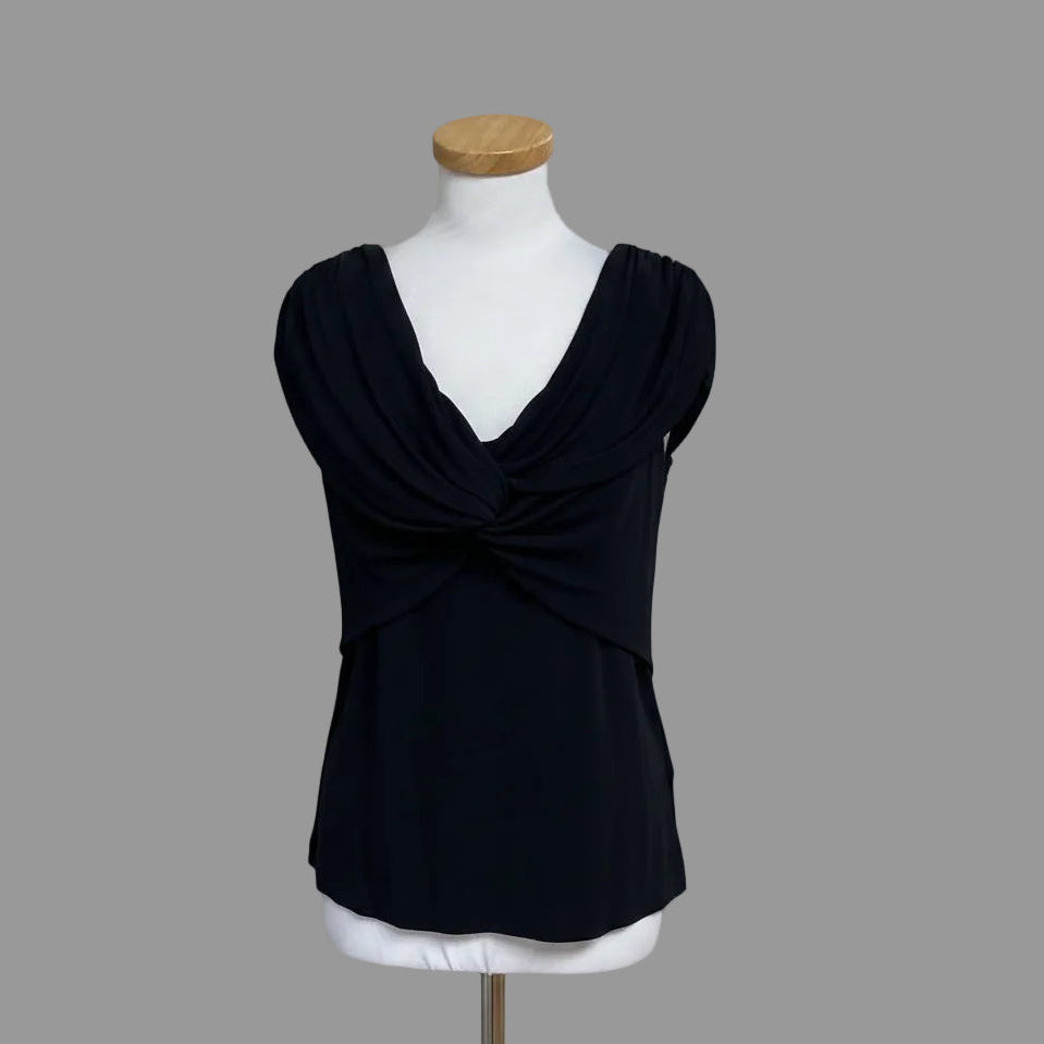 Escada navy top, size 40 (US 10)