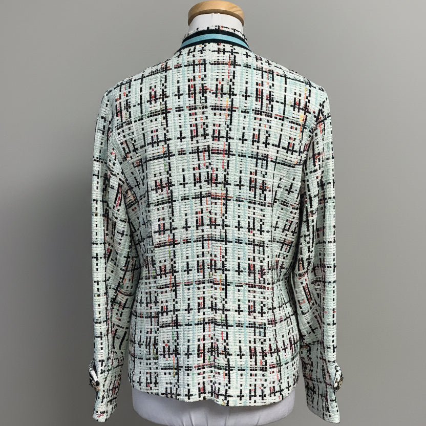 Jean-Pierre Klifa white tweed Hussard jacket, size M, NEW WITH TAGS!