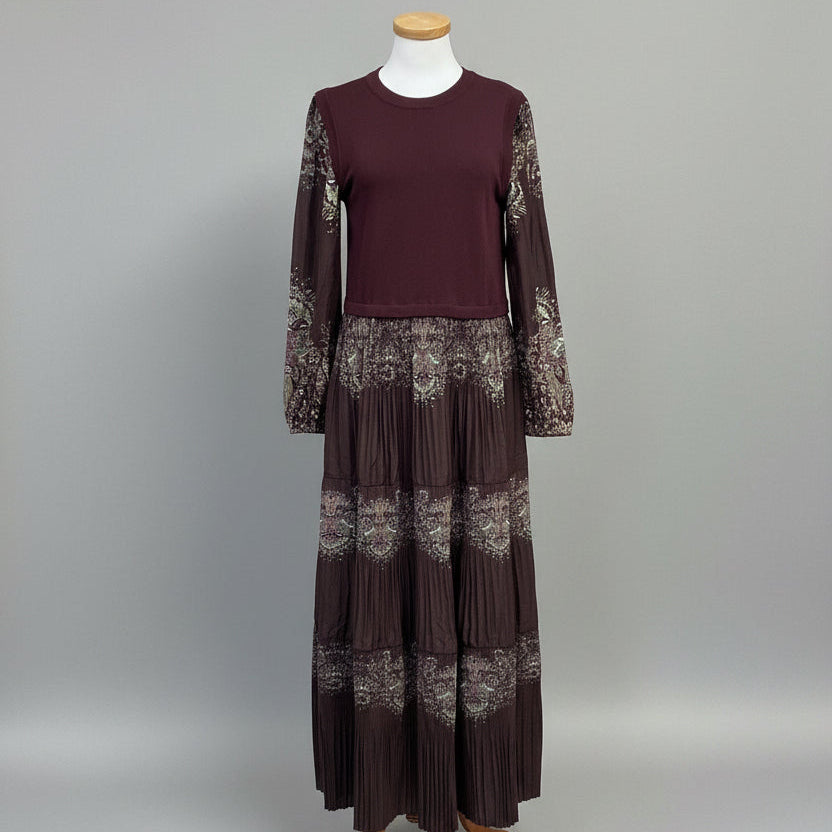 Current Air burgundy and brown sweater dress, size M, NEW WITH TAGS!
