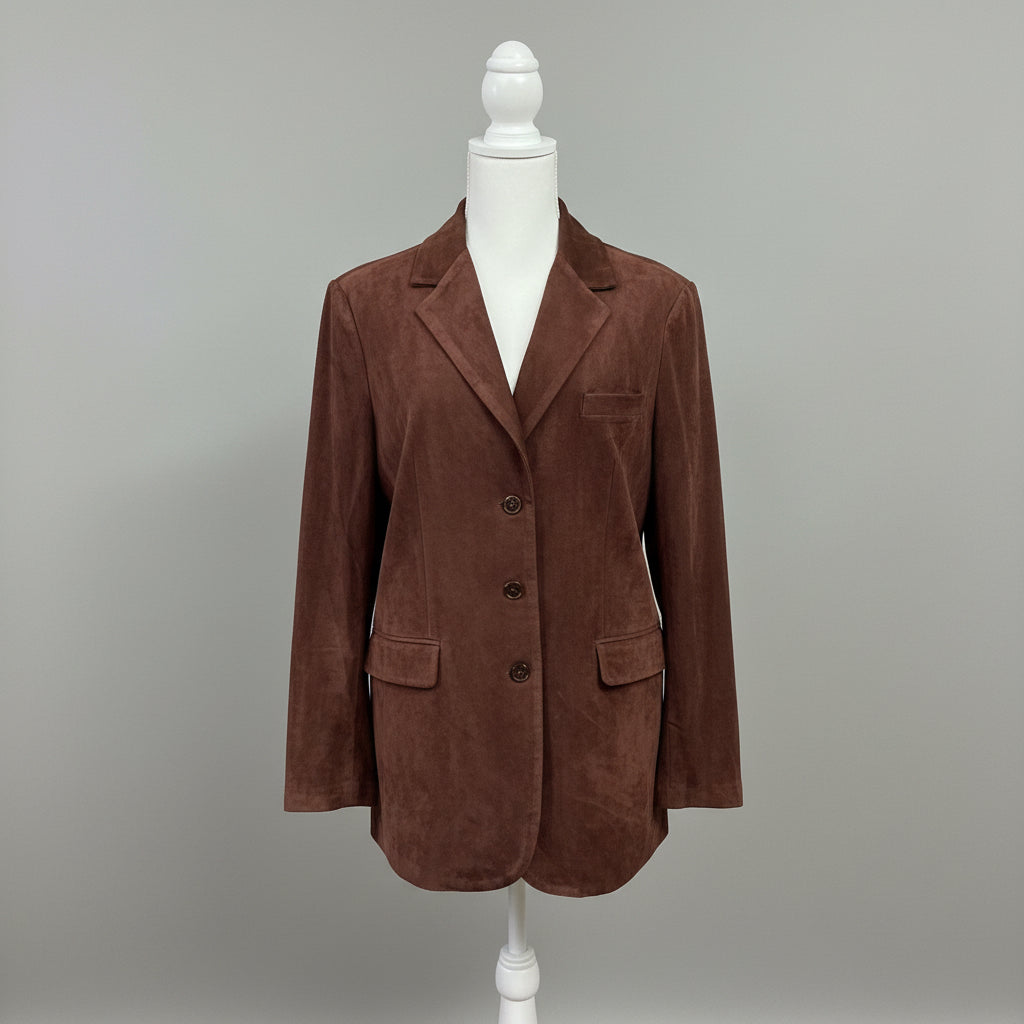 Dolan brown faux suede Boyfriend blazer, size M