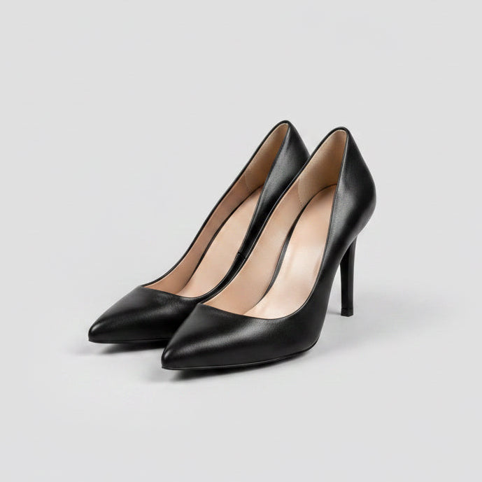 Inez black nappa leather Alta pumps, size 9, NEW IN BOX!