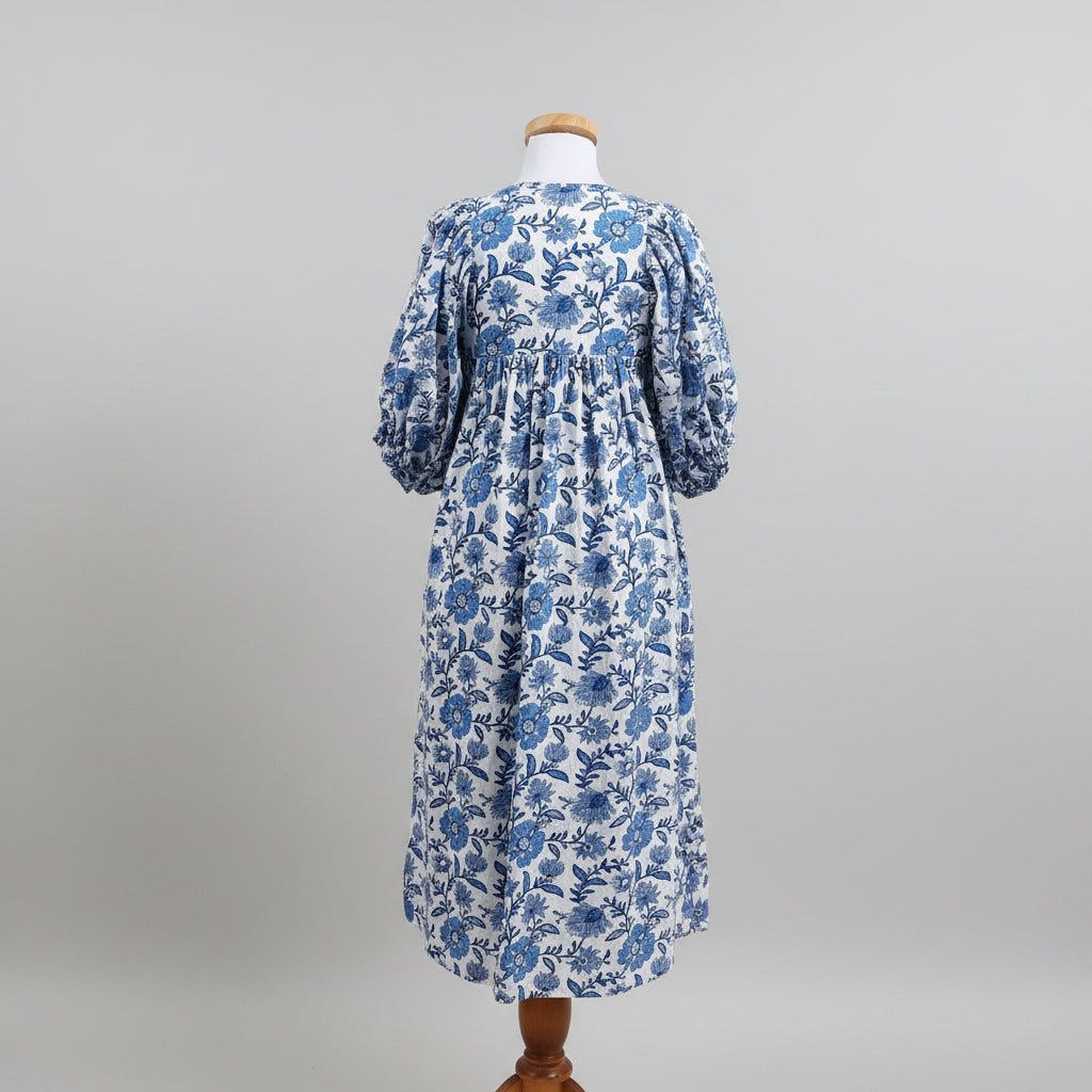 Mille blue floral Saffron dress, size XS
