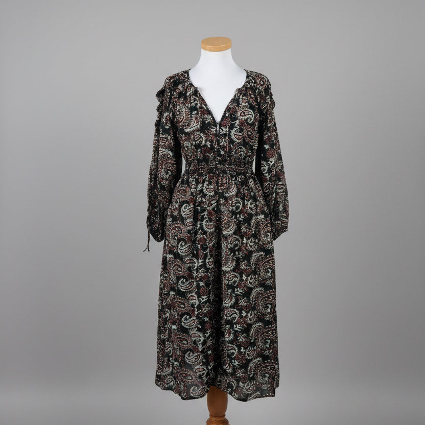 Cleobella navy floral Corinne dress, size XS