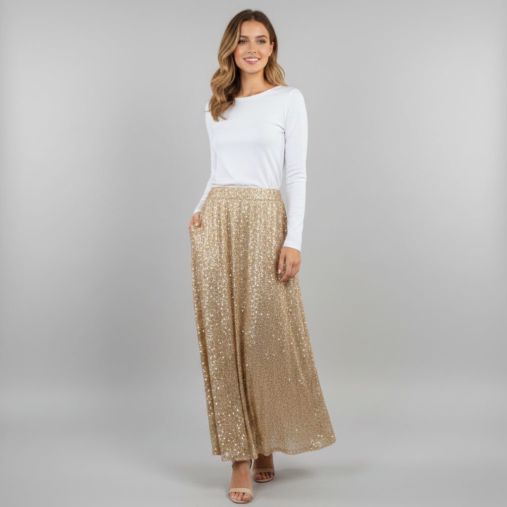 Vineyard Vines gold sequin skirt, size M