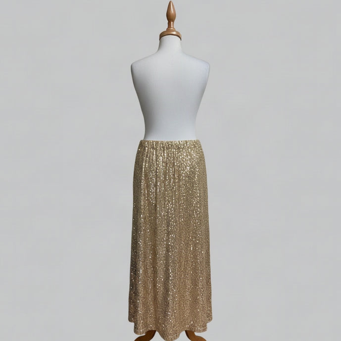 Vineyard Vines gold sequin skirt, size M