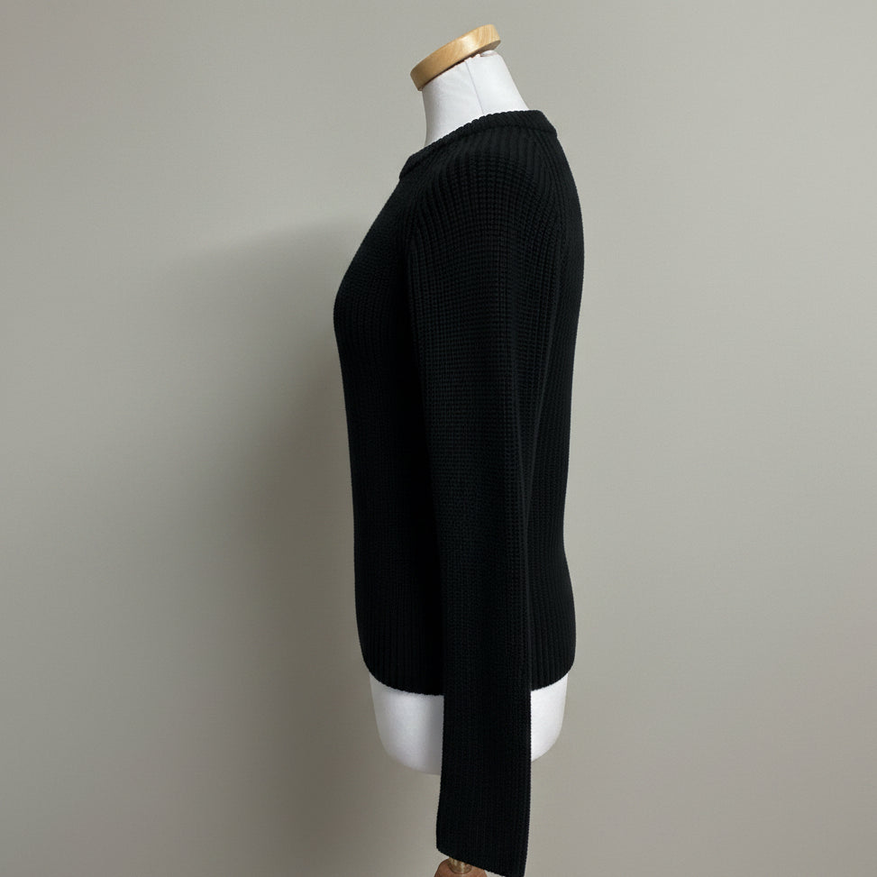 525 black cotton sweater, size M