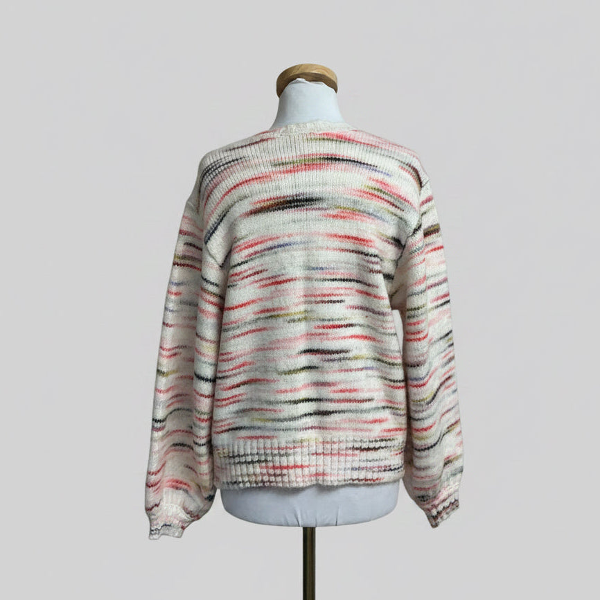 Crosby by Mollie Burch white multi-color Colson cardigan, size S
