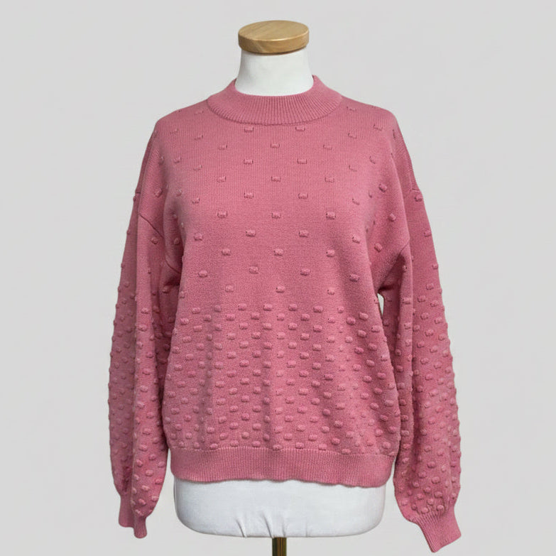 Crosby by Mollie Burch pink textured Miller sweater, size S