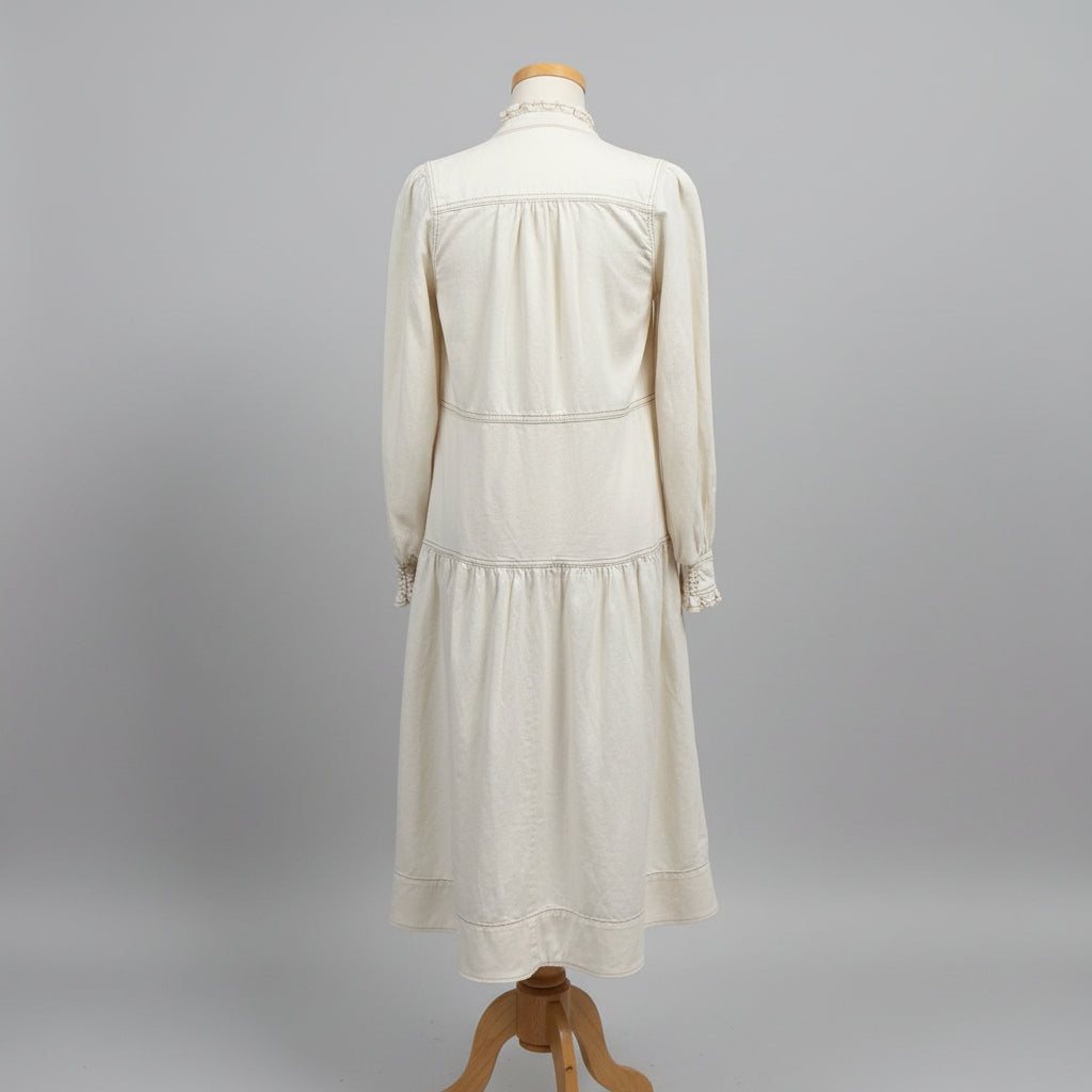 Me + Em cream denim midi dress, size 4
