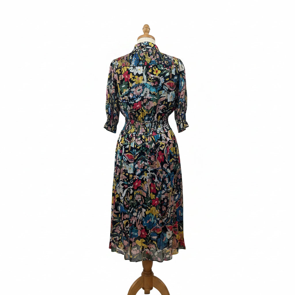 Elie Tahari black multi-color floral dress, size S, NEW WITH TAGS!